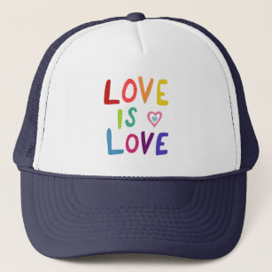 LOVE IS LOVE Colorful Rainbow Pride  Trucker Hat