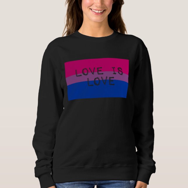 Love Is Love Cute Gay Bisexual Pride Flag Aestheti Sweatshirt (Front)