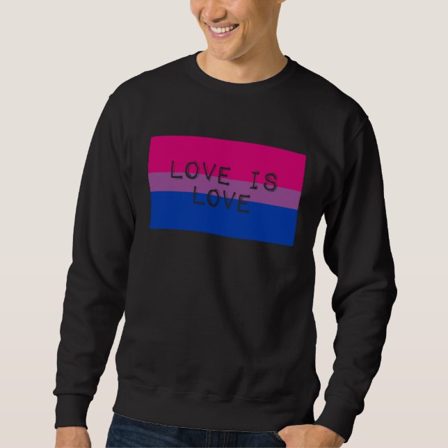 Love Is Love Cute Gay Bisexual Pride Flag Aestheti Sweatshirt (Front)