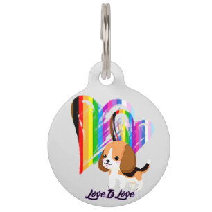 Love Is Love Dog - LGBTQ+ Pet Owner ID Tag