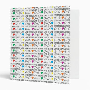 LOVE is LOVE equality quote in rainbow colors Binder