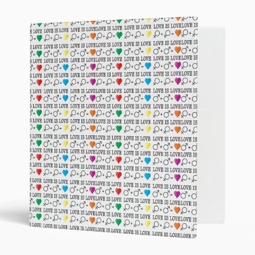 LOVE is LOVE equality quote in rainbow colors Binder