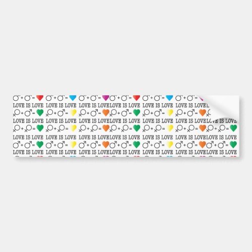 LOVE is LOVE equality quote in rainbow colors Bumper Sticker