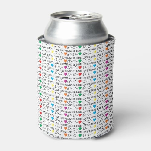 LOVE is LOVE equality quote in rainbow colors Can Cooler