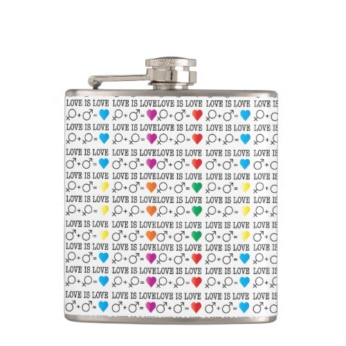 LOVE is LOVE equality quote in rainbow colors Flask