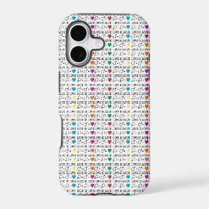 LOVE is LOVE equality quote in rainbow colors iPhone 17 Case