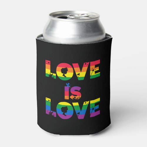 Love Is Love Fairies Gay Pride Flag Can Cooler