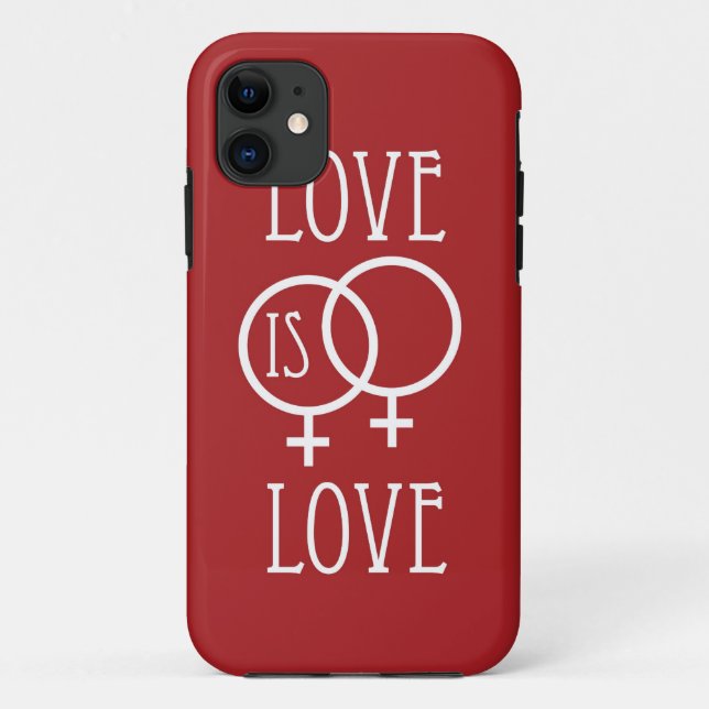 Love is Love (Female) Red Case-Mate iPhone Case (Back)