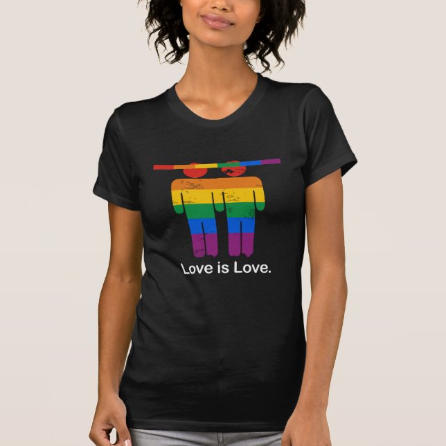 LOVE IS LOVE GAY COUPLE T-Shirt (Front)