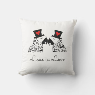 Love Is Love Gay Parrots Throw Pillow