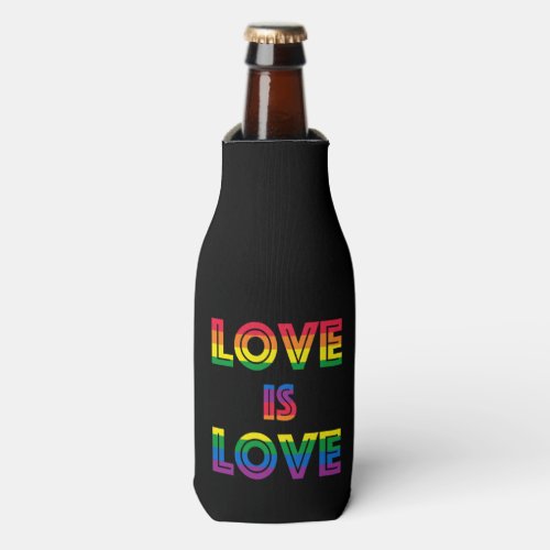 Love Is Love Gay Pride Flag Bottle Cooler