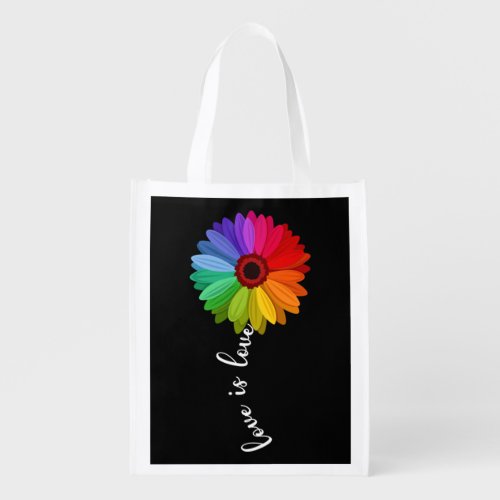 Love Is Love Gay Pride Lesbian LGBT Rainbow Funny  Grocery Bag