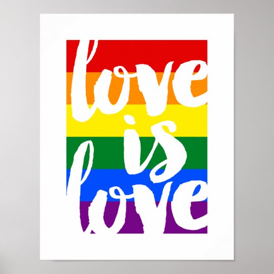 Love is Love Gay Pride Motivational Poster | Zazzle.com