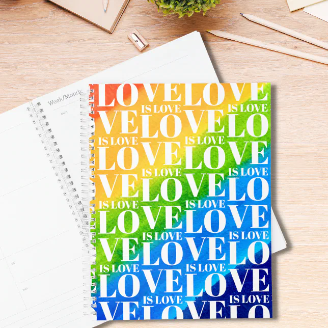 Love is Love Gay Pride Rainbow Planner
