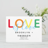 Love is Love Gay Wedding Save The Date (Standing Front)
