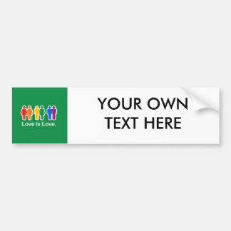 LOVE IS LOVE GREEN BUMPER STICKER