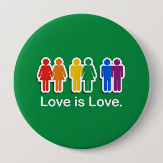 LOVE IS LOVE GREEN PINBACK BUTTON