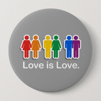 LOVE IS LOVE GREY PINBACK BUTTON
