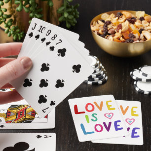 LOVE IS LOVE Handletter Rainbow Pride Colorful Fun Poker Cards
