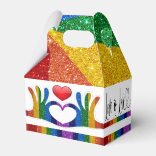 Love is Love Hands and Heart Favor Box