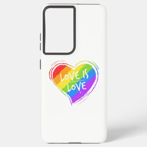 Love is Love Heart LGBT Pride design Gay Lesbian Samsung Galaxy S21 Ultra Case