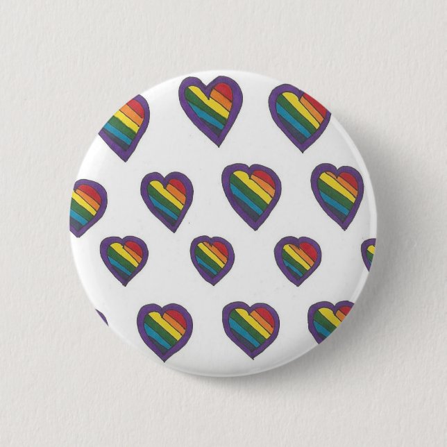 Love is Love Heart pattern Button (Front)