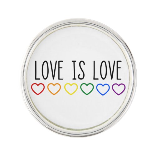 Love is Love Hearts LGBTQ Heart Lapel Pin