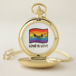 Love is Love – Kawaii Rainbow Design Pocket Watch