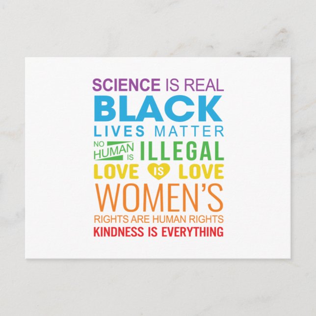 Love Is Love Kindness Is Eveything LGBT Gay Trans. Announcement Postcard (Front)