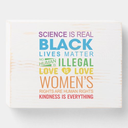Love Is Love Kindness Is Eveything LGBT Gay Trans Wooden Box Sign