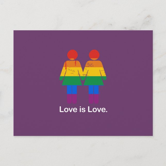 LOVE IS LOVE LESBIAN COUPLE -.png Postcard (Front)