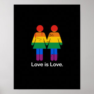 LOVE IS LOVE LESBIAN COUPLE -.png Poster