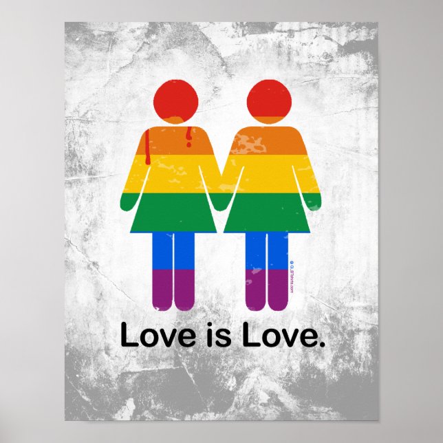 LOVE IS LOVE LESBIAN COUPLE POSTER (Front)