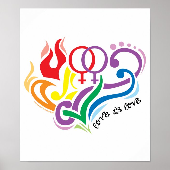 Love Is Love Lesbian Poster 