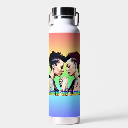 Love is Love Lesbian Pride Water Bottle