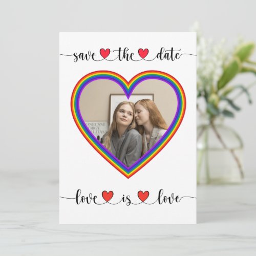 Love is Love Lesbian Save the Date Card