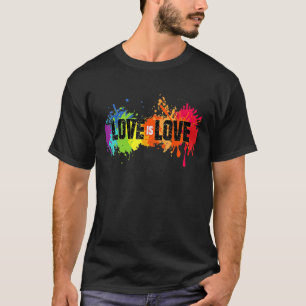 Love Is Love LGB Gay Lesbian Rainbow Pride Vintage T-Shirt