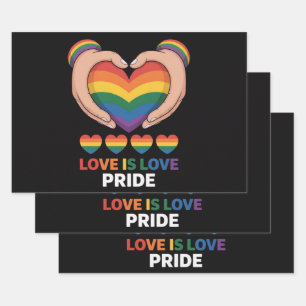 Love is Love LGBQT Wrapping Paper Sheets
