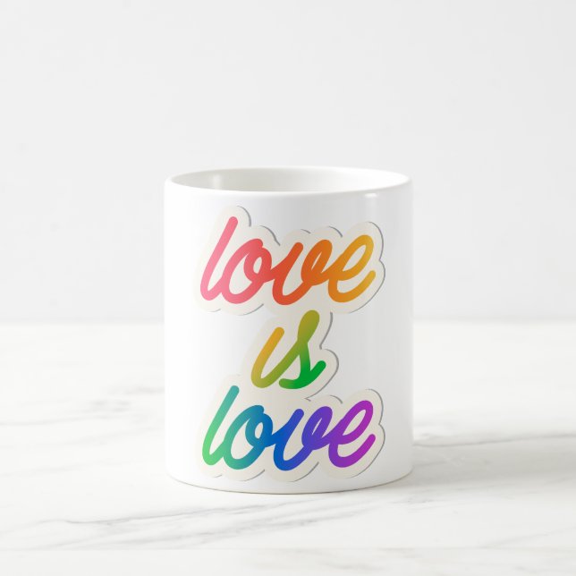 Love Is Love LGBT Coffee Mug – Rainbow Pride Cup  (Center)