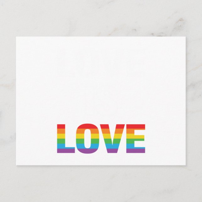 Love Is Love LGBT Flag Announcement Postcard (Front)