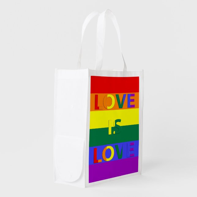 Love is Love LGBT Pride Grocery Bag (Front Side)
