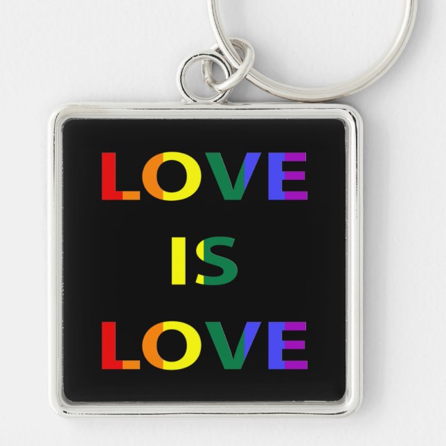 Love is Love LGBT Pride Keychain (Front)