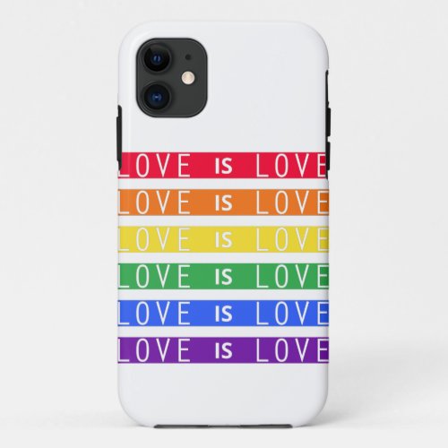 Love is Love LGBT Pride Quote Gay Lesbian Gift iPhone 11 Case