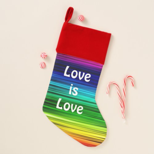 Love is Love LGBT Rainbow Christmas Stocking