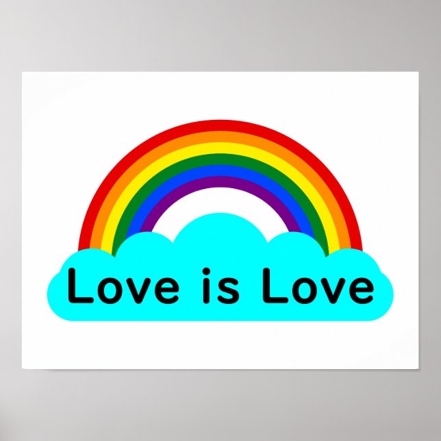 Love is Love - LGBT Rainbow Poster (Front)