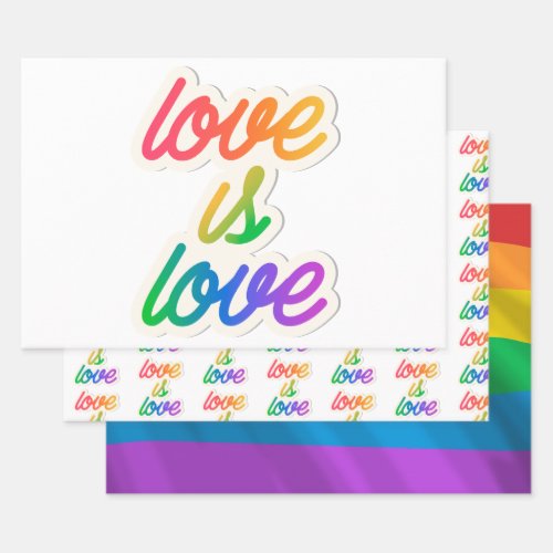 Love is love LGBT Wrapping Paper Sheets