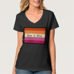 Love is Love, LGBTQ+ Lesbian Flag Colors T-Shirt