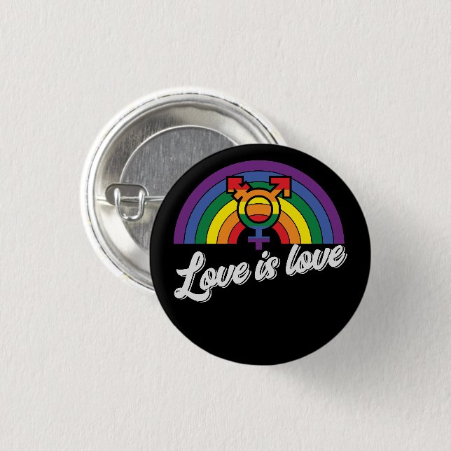 Love Is Love | LGBTQ | Love Wins | Pride Button (Front & Back)