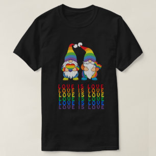 Love is Love - LGBTQ - Male Gnomes Couple T-Shirt