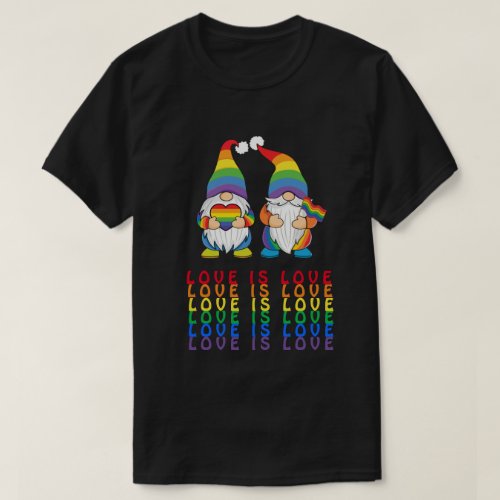 Love is Love _ LGBTQ _ Male Gnomes Couple T_Shirt